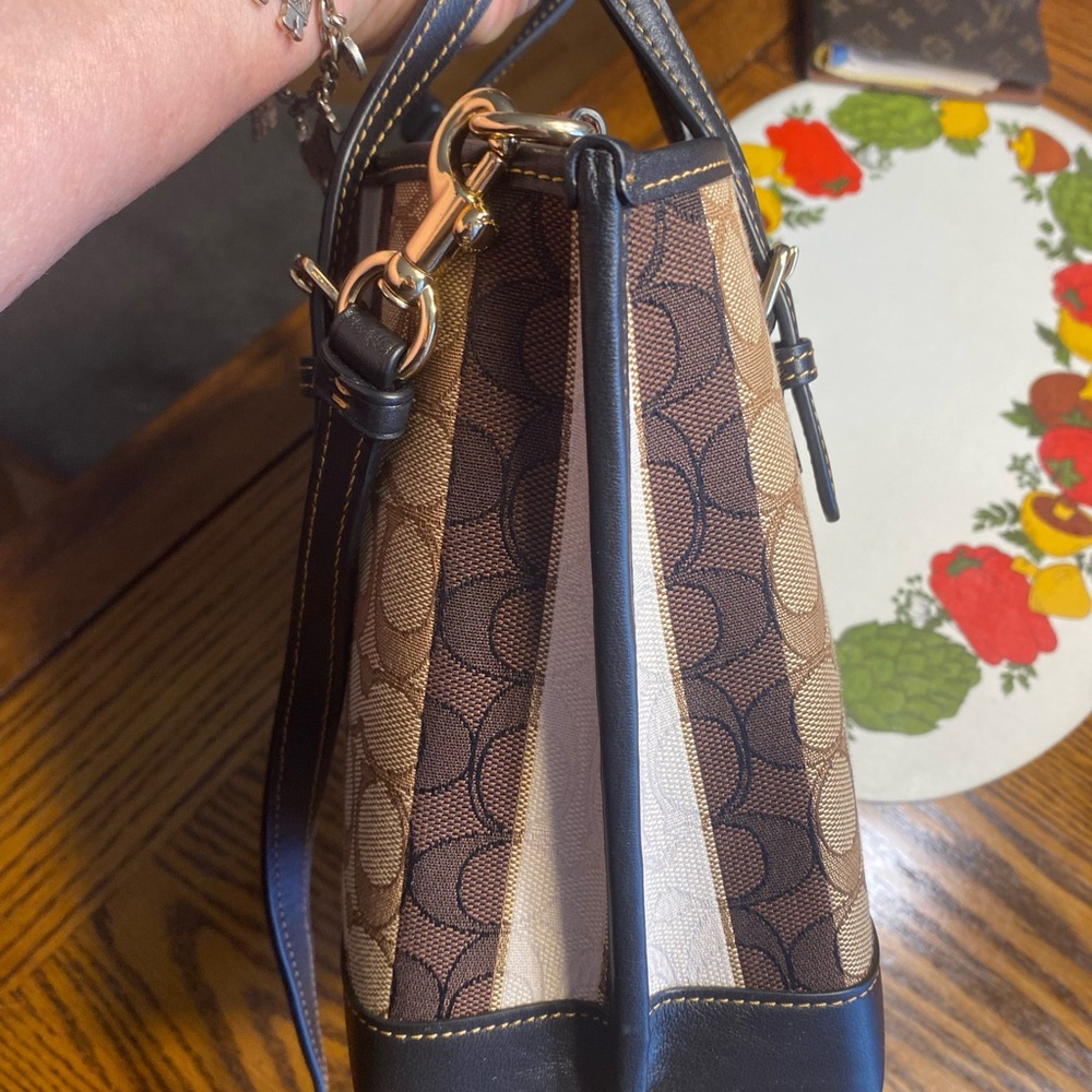 Coach Mollie Medium Tote 25 Signature Jacquard with Stripes - Picture 11 of 11
